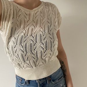 ✨2/$15✨ Vintage Crochet Sweater Vest Top